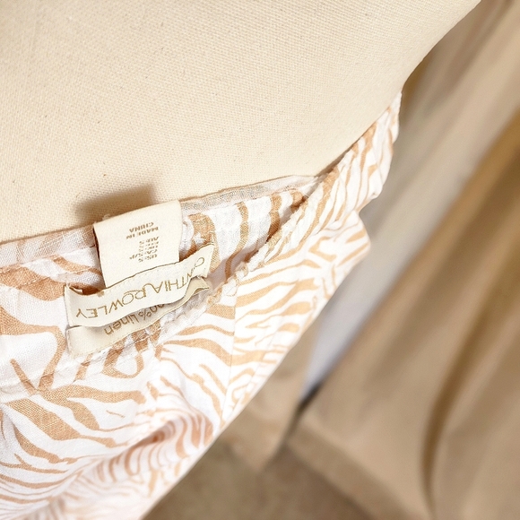 Cynthia Rowley 100% Linen Wide Leg Animal Print Pants size Small - Picture 3 of 4